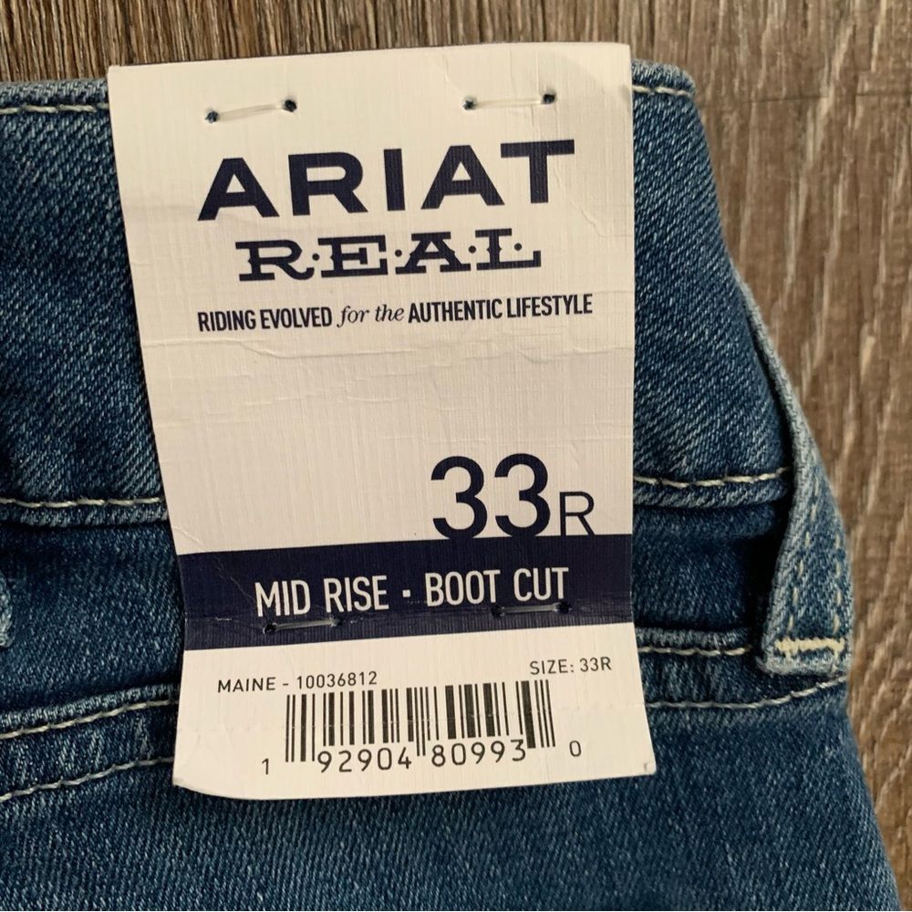 Ariat Real Denim Mid Rise Boot Cut Jeans Size 33 - Picture 9 of 10